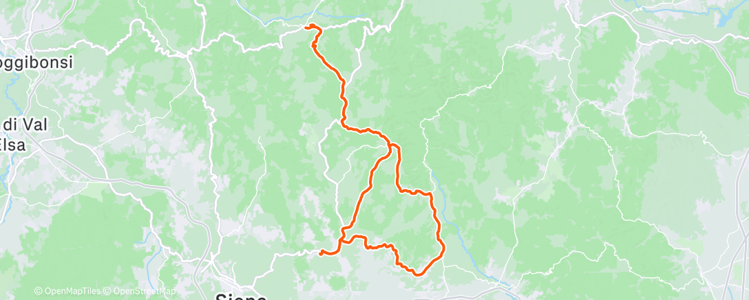 Map of the activity, Pedalata mattutina