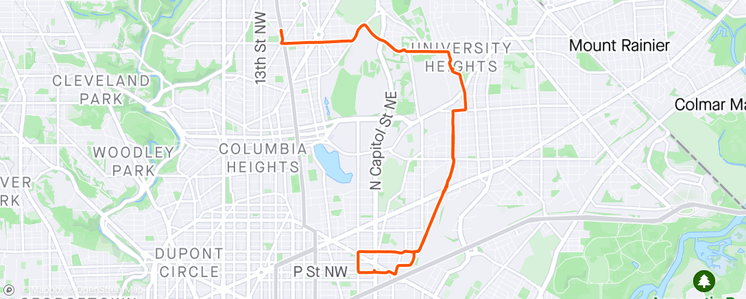 Mapa de la actividad, Night E-Bike Ride