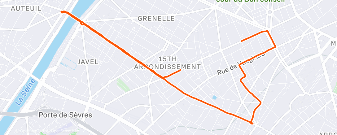 Map of the activity, Course à pied de nuit