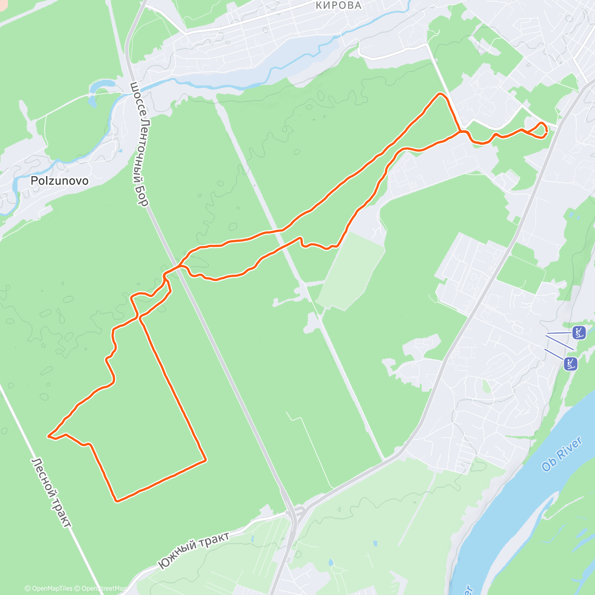 Map of the activity, Дневной заезд