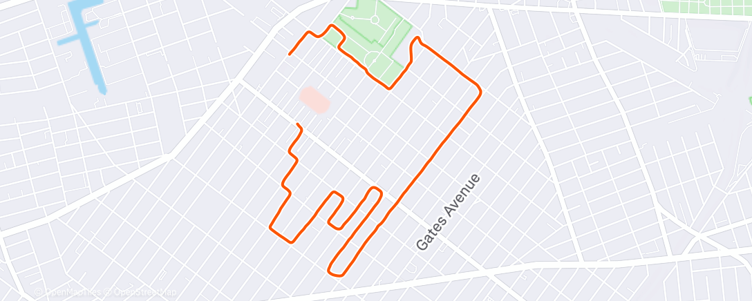 Map of the activity, Afternoon Run