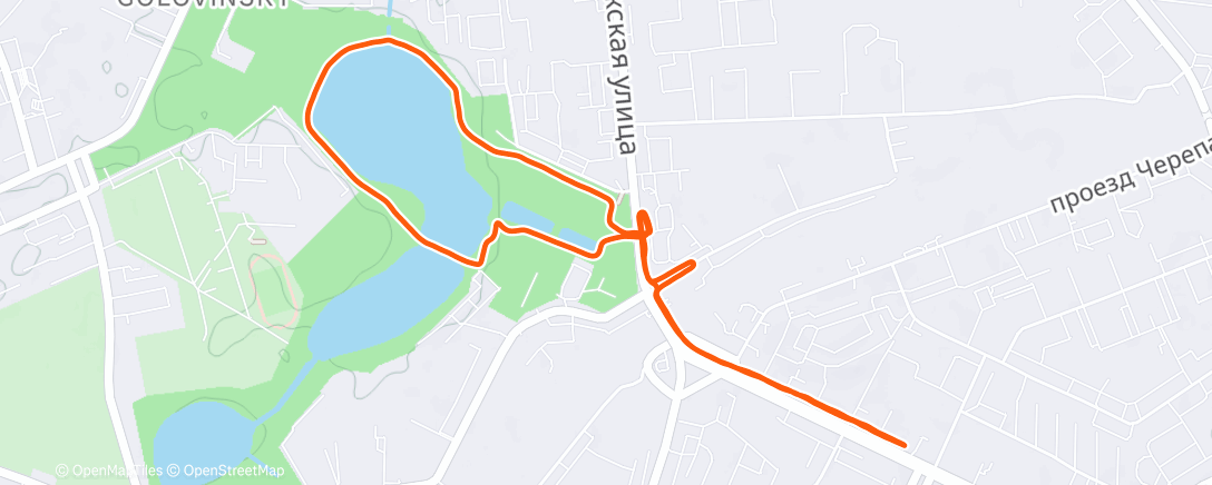 Map of the activity, Evening Run