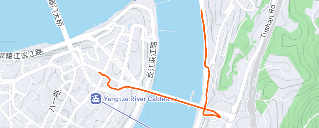 Map of the activity, 午后跑步