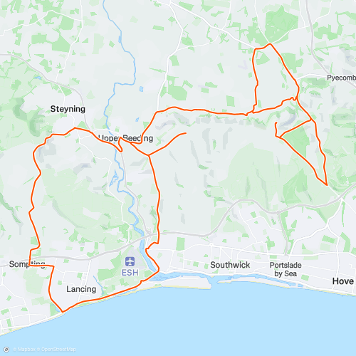 South downs run 57.7 km Road Cycling Route on Strava