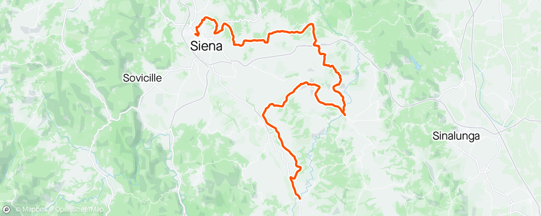 Map of the activity, Strade Bianche day 2