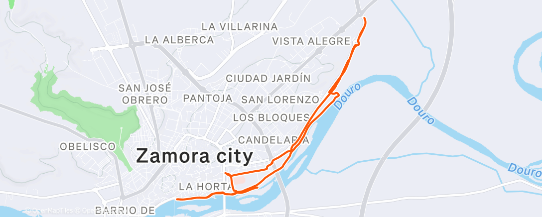 Map of the activity, 50 min trote