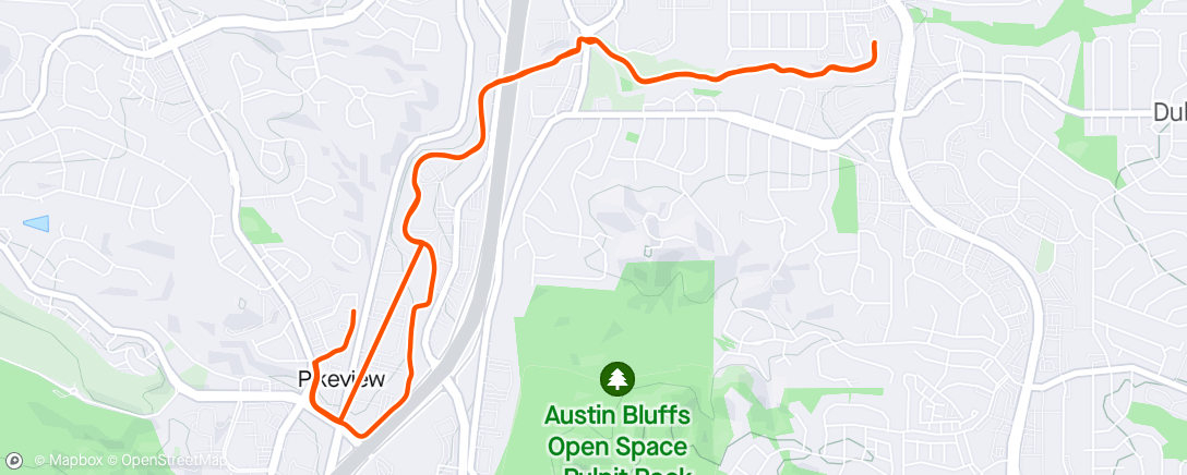 Map of the activity, Watch was paused for a half mile or so