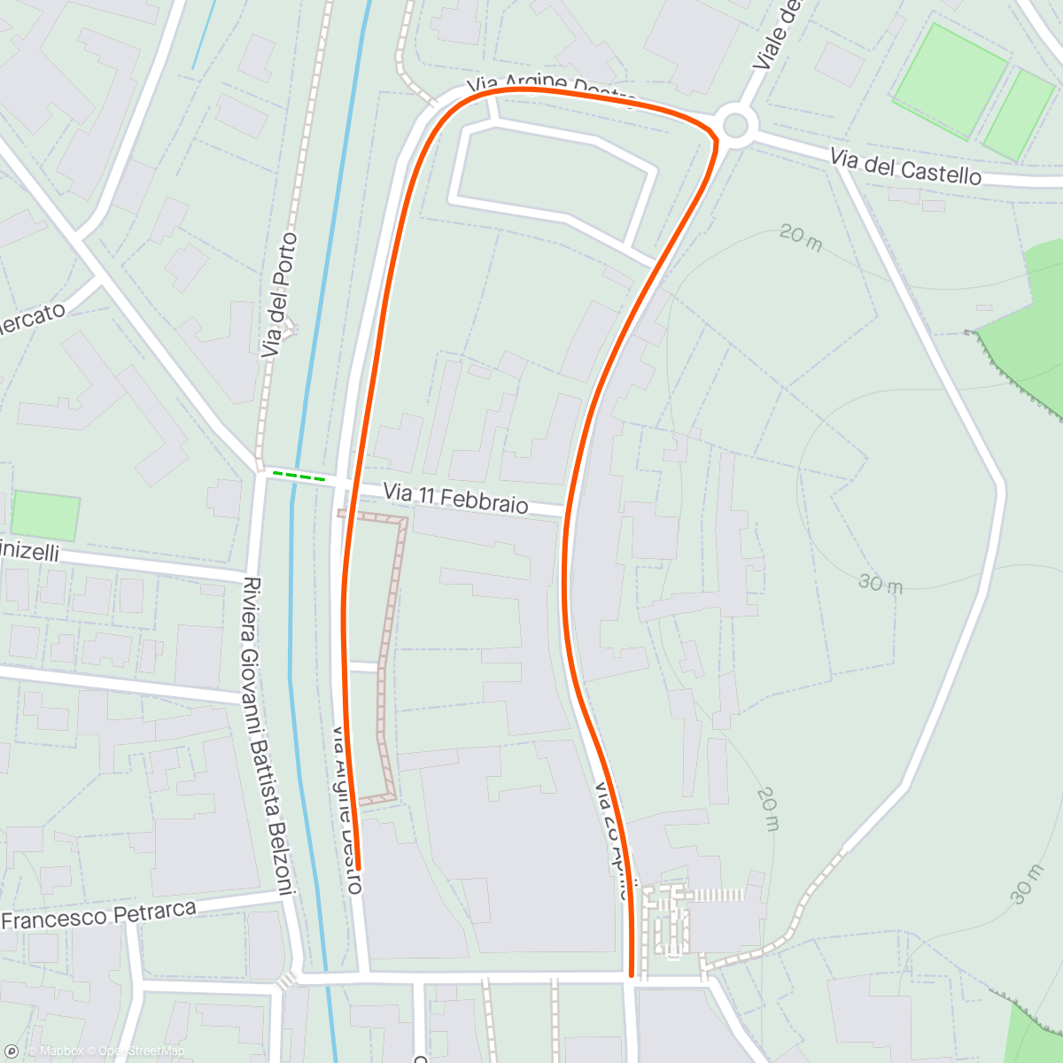 Map of the activity, Palio di Monselice