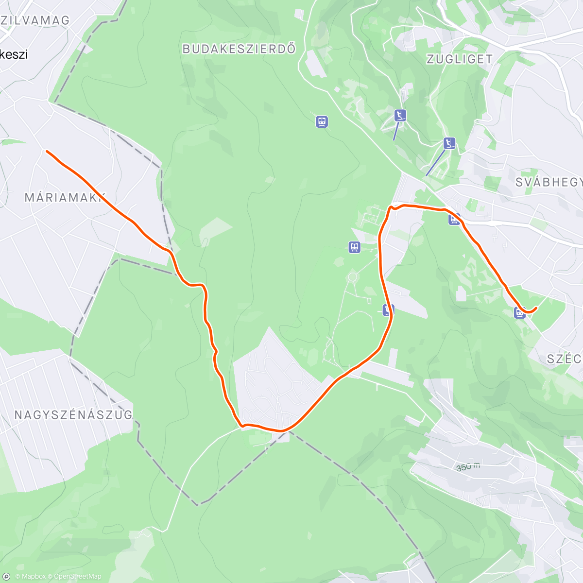 Map of the activity, Buda coulda woulda D3: Budakeszierdő Ride
