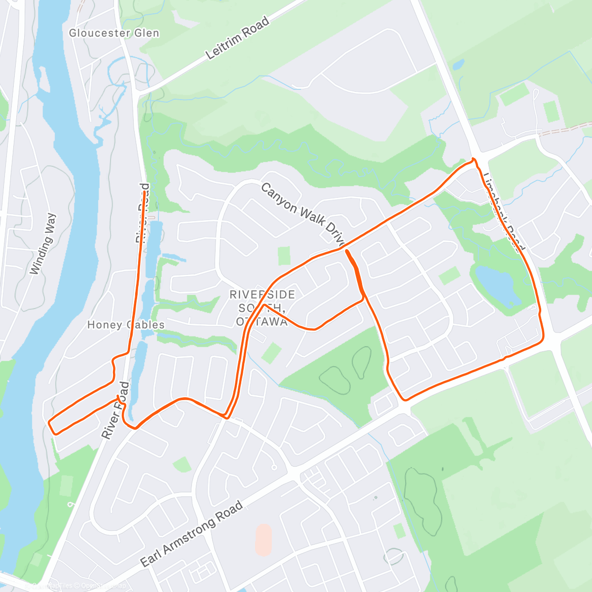 Map of the activity, Morning Run