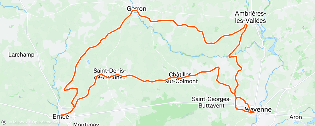 Map of the activity, Vélo taf... Retour avec le maestro de Montenay