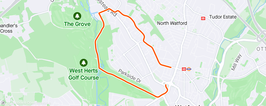 Map of the activity, Canal run with running buddy