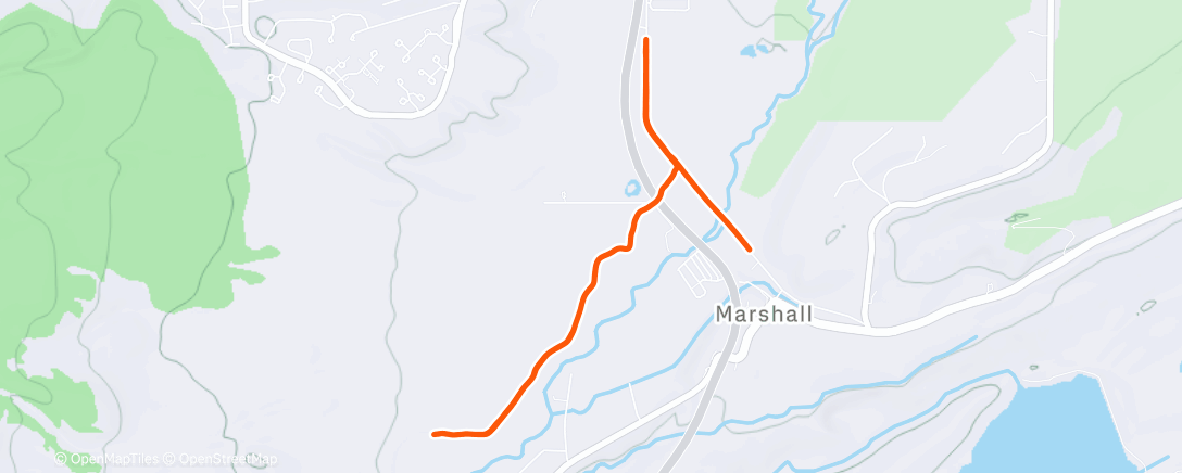 Map of the activity, Marshall jogging