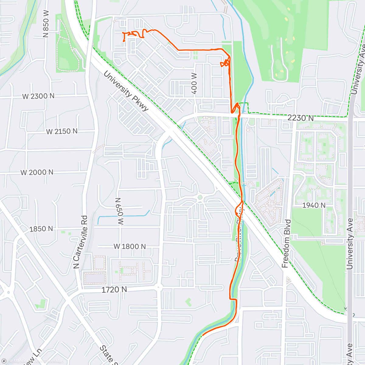 Map of the activity, Hot mom walks
