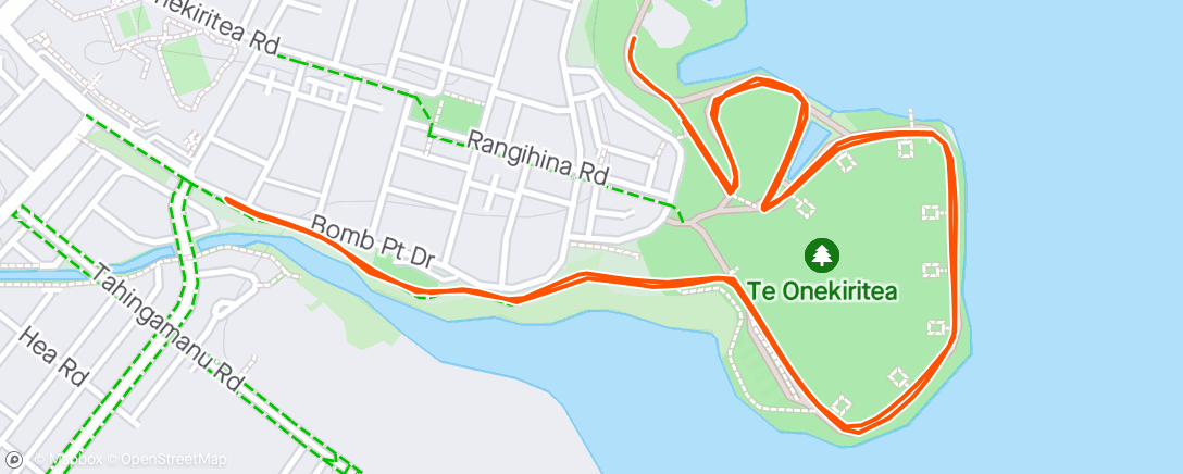 Map of the activity, Hobsonville parkrun