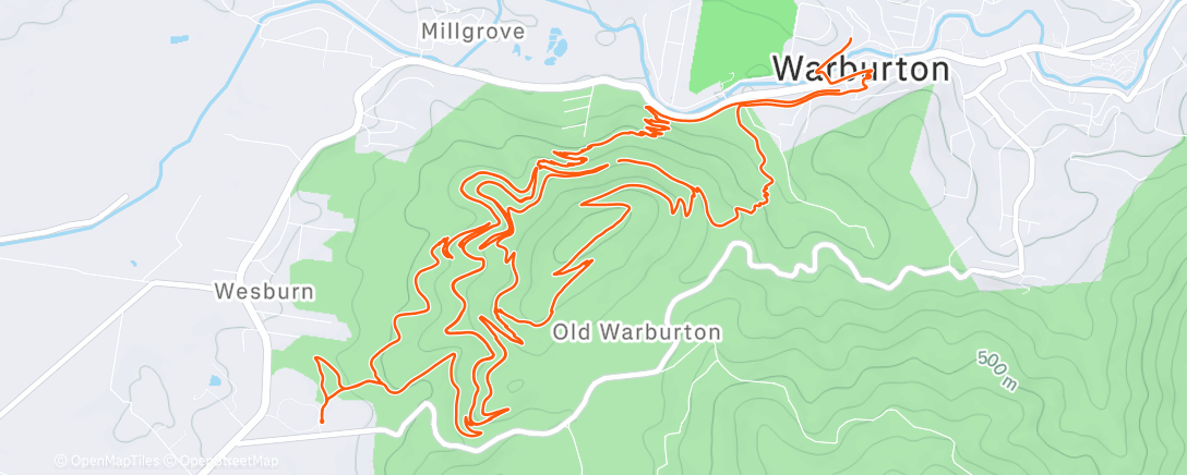 Map of the activity, Good to get back into the Warburton MTB park