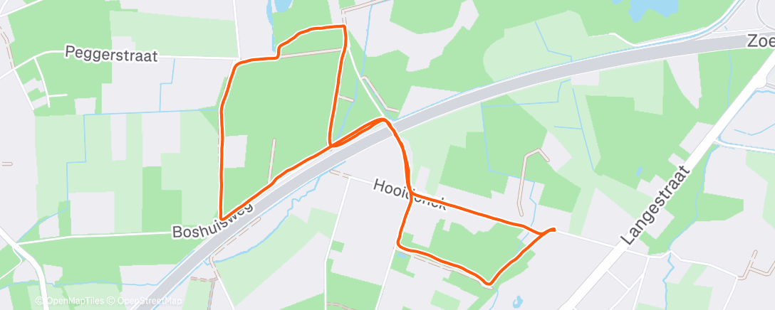 Map of the activity, Namiddagloop