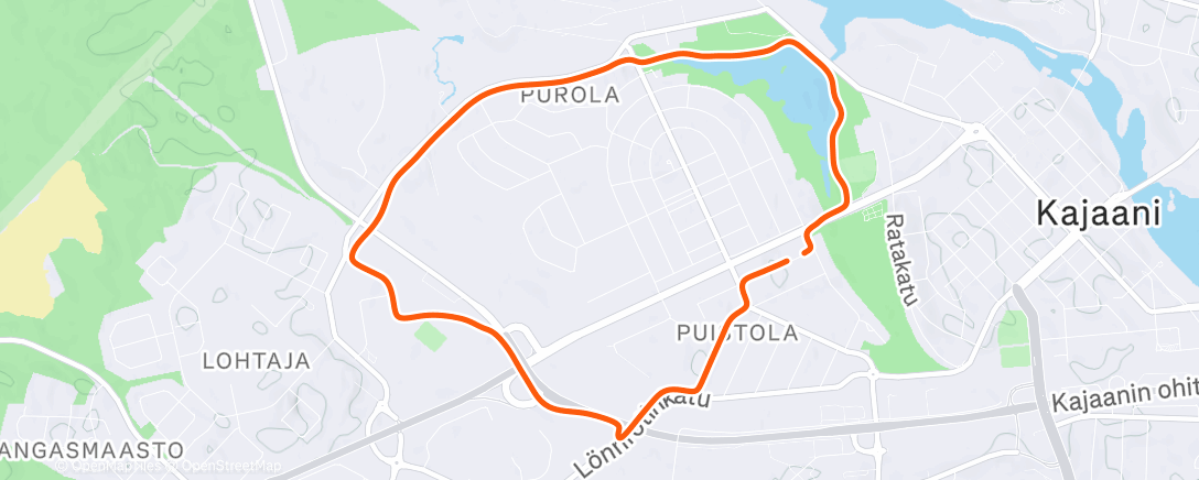 Map of the activity, Afternoon Run