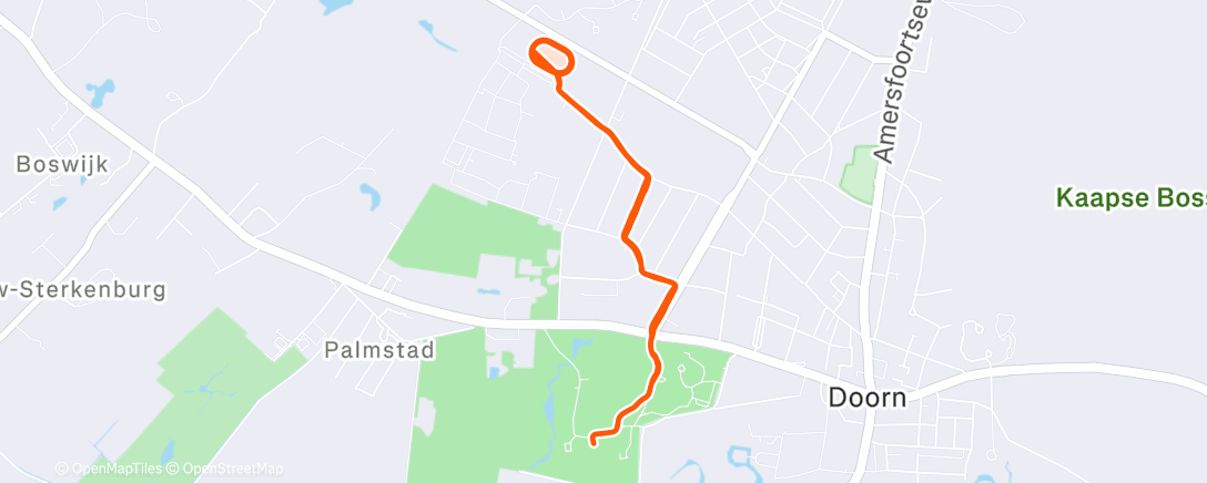 Map of the activity, Baantraining zonder intervallen...