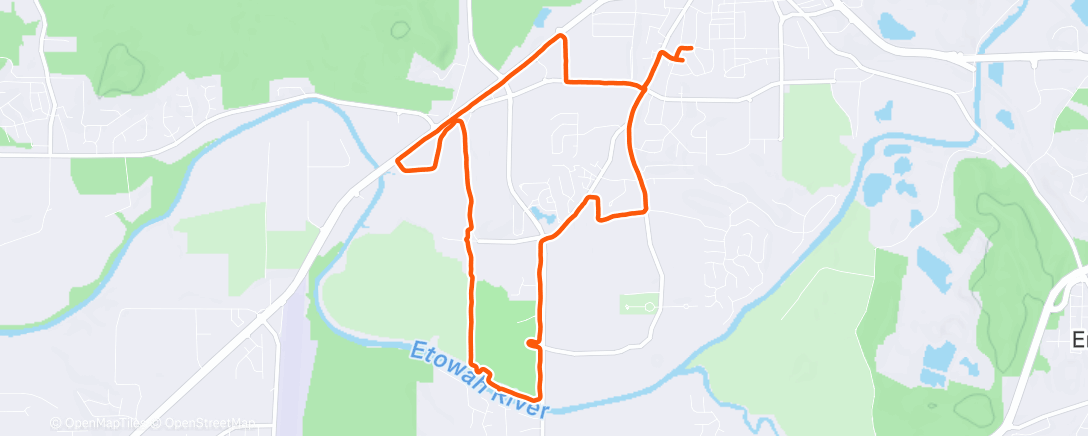 Map of the activity, Afternoon Run