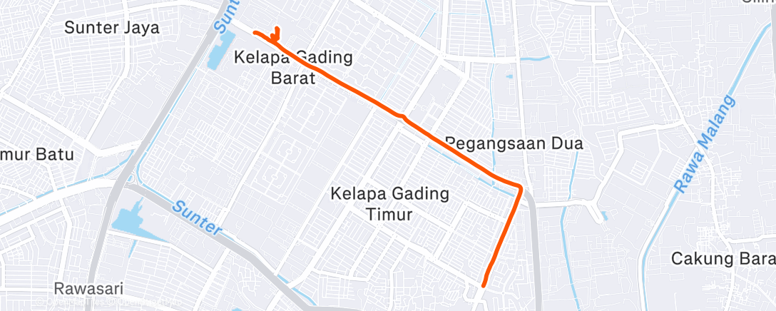 Map of the activity, Bersepeda Malam