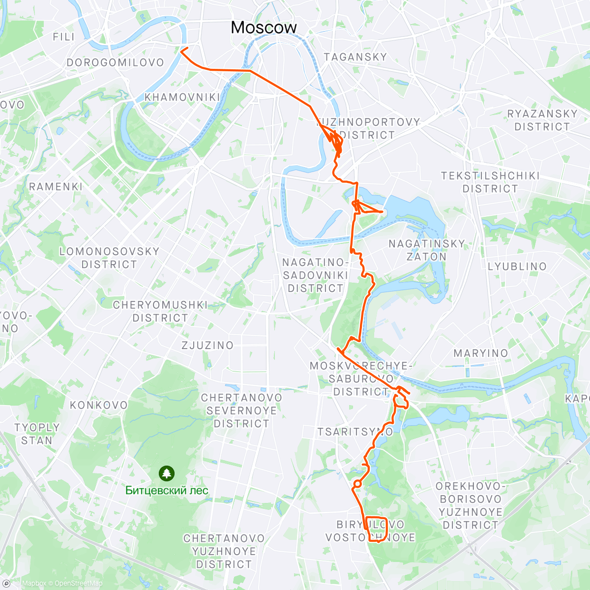 Map of the activity, Москва