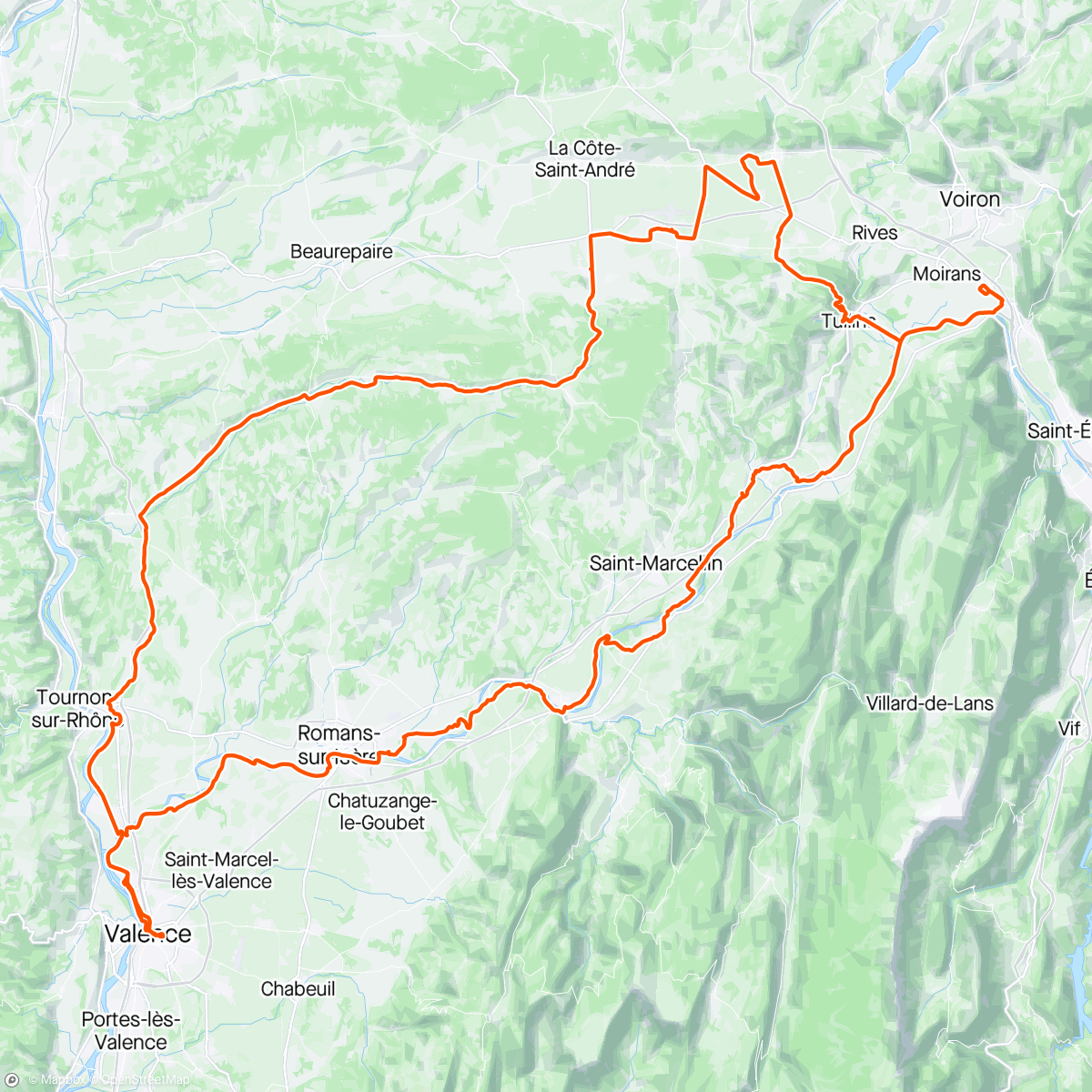 Map of the activity, Les premiers 200 km de Fred Carle, une épopée!