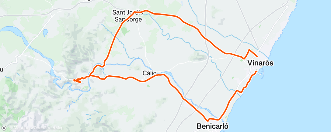Map of the activity, Bicicleta por la tarde