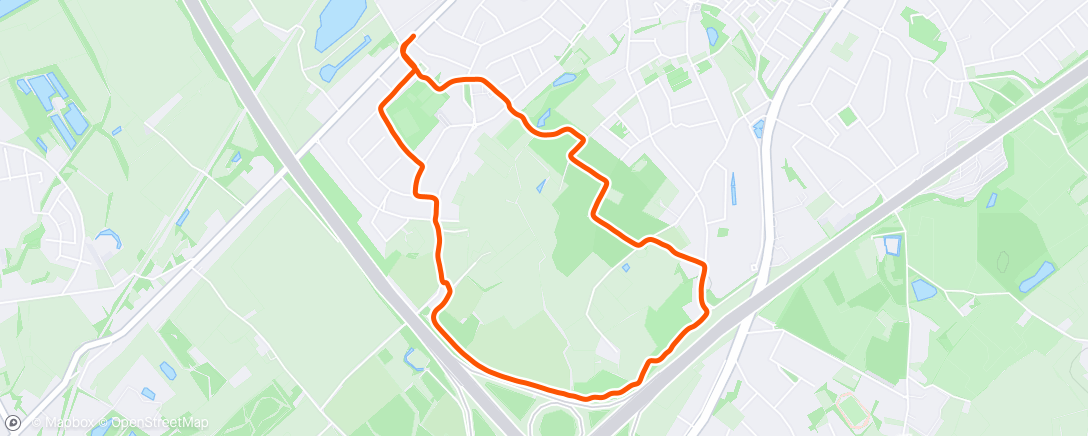 Map of the activity, Middagloop