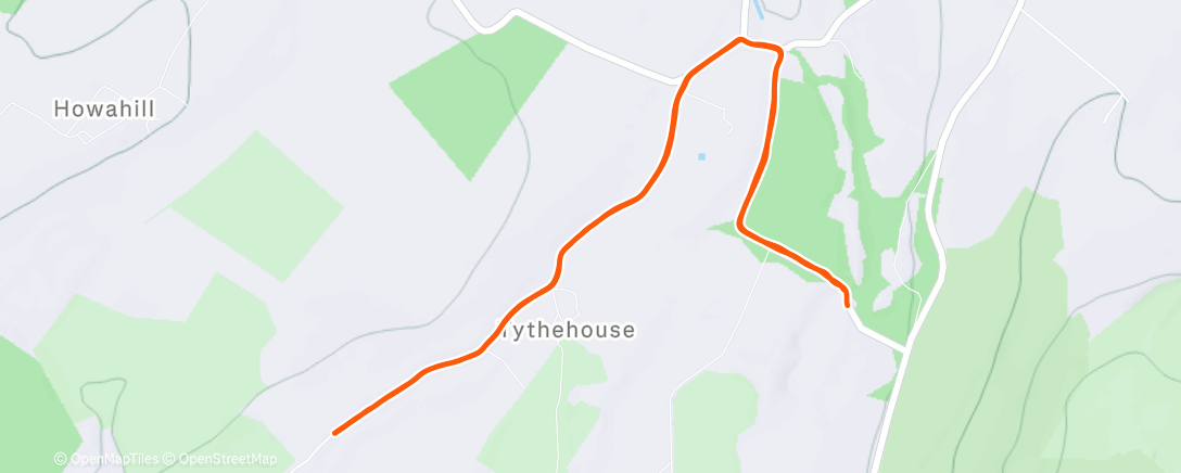 Map of the activity, Afternoon Run