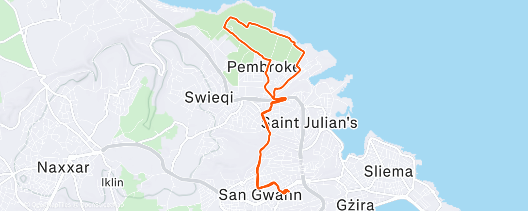 Карта физической активности (Afternoon Trail Run)