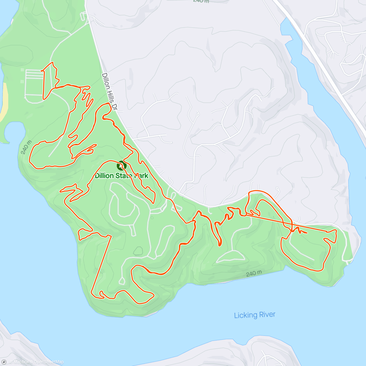 Map of the activity, Dillon mtb
