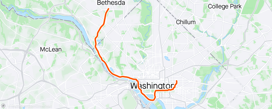 Map of the activity, Ride to lunch