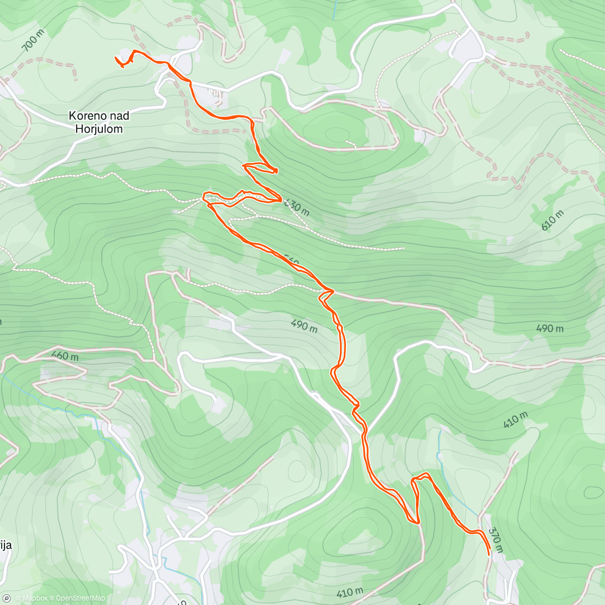 Map of the activity, Koreno nad Horjulom 🌞😎