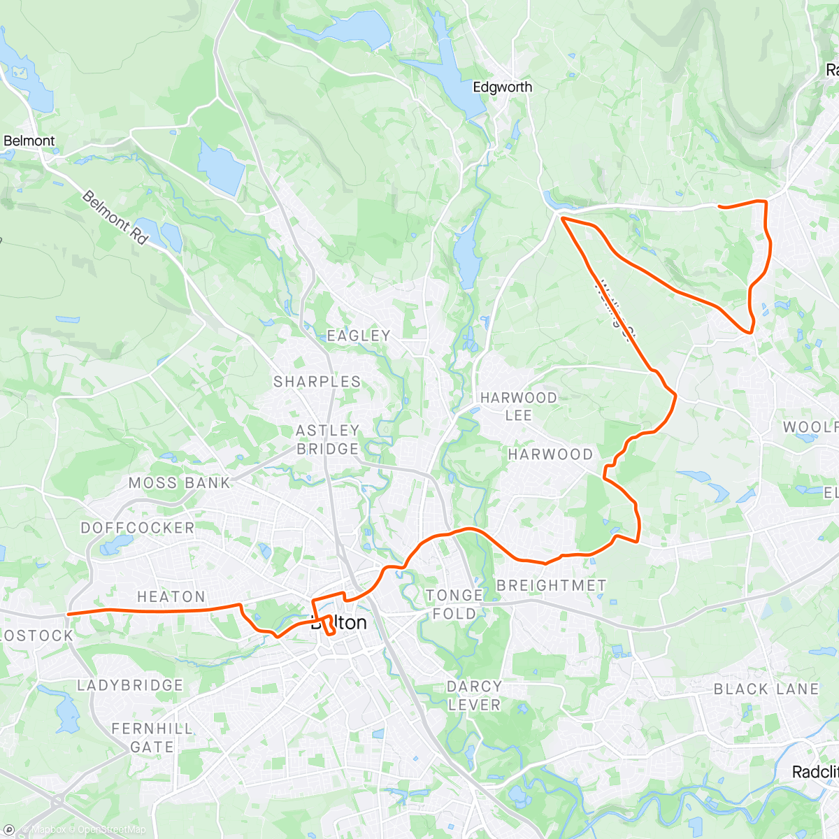 Mapa da atividade, ROUVY - 70.3 Bolton Bike