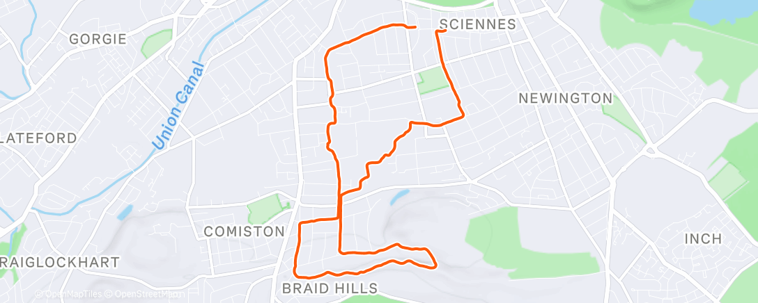 Map of the activity, Lunch Run