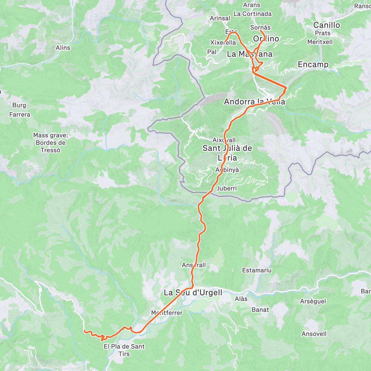 Map of the activity, Bottom of Cantó: winter’s safe zone ☀️