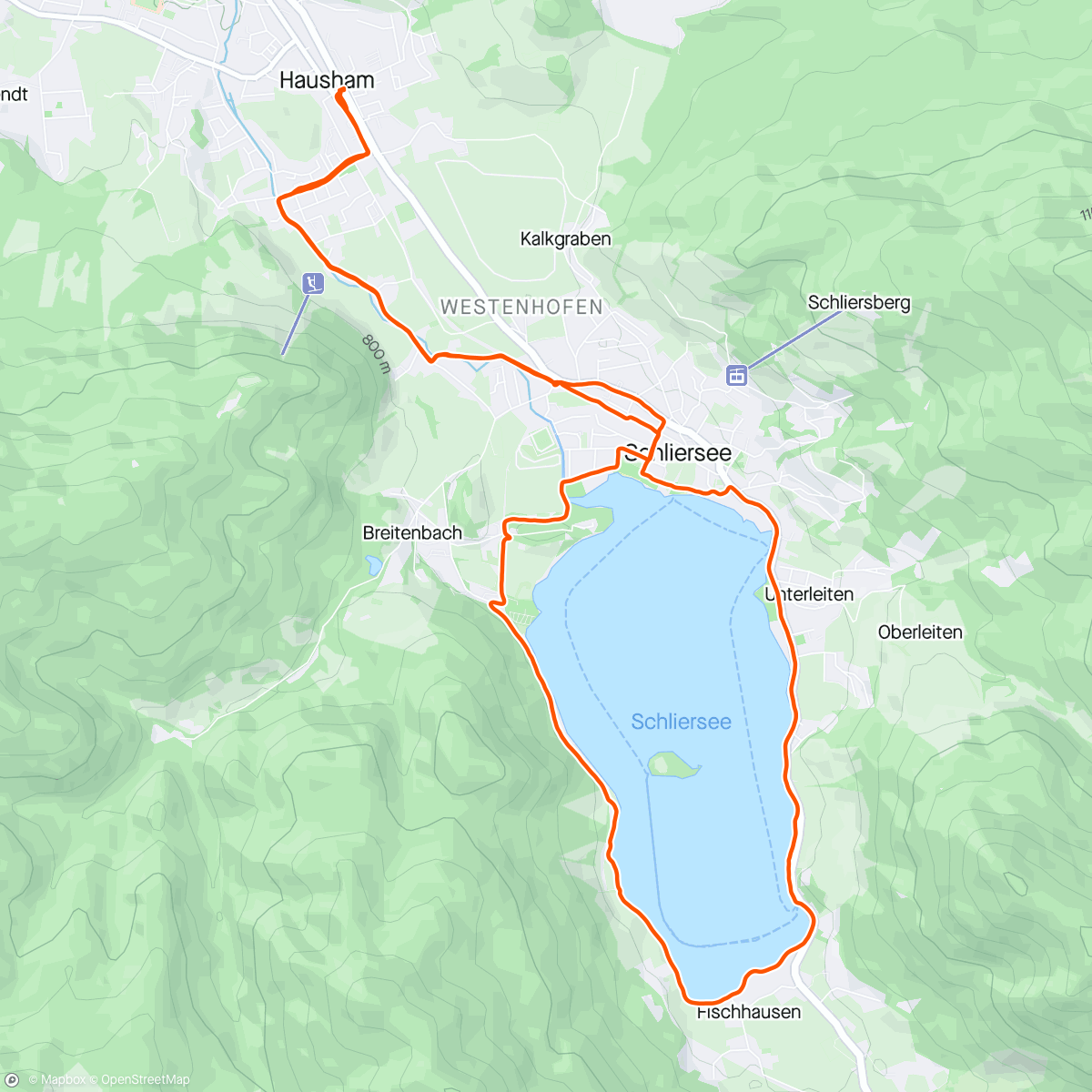 Mapa da atividade, Mittagslauf am Schliersee