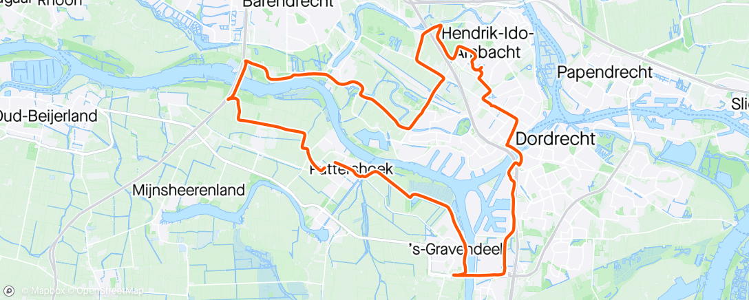 Map of the activity, Namiddagrit op gravelbike