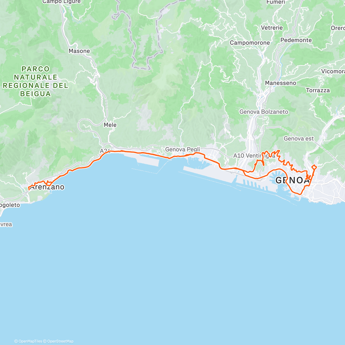 Карта физической активности (Colazione Arenzano)