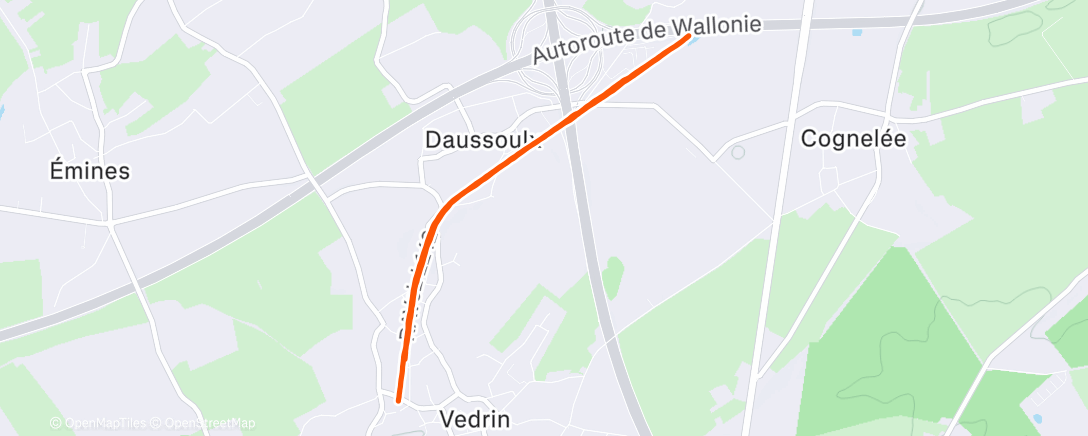 Map of the activity, Lunch Run