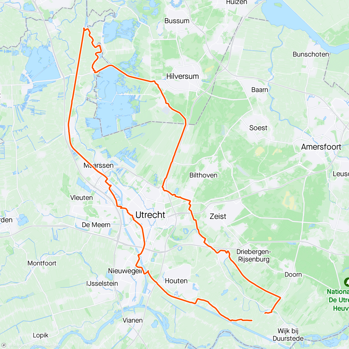 Map of the activity, Rondje fietsbrug Nigtevecht #obstacleride #solo