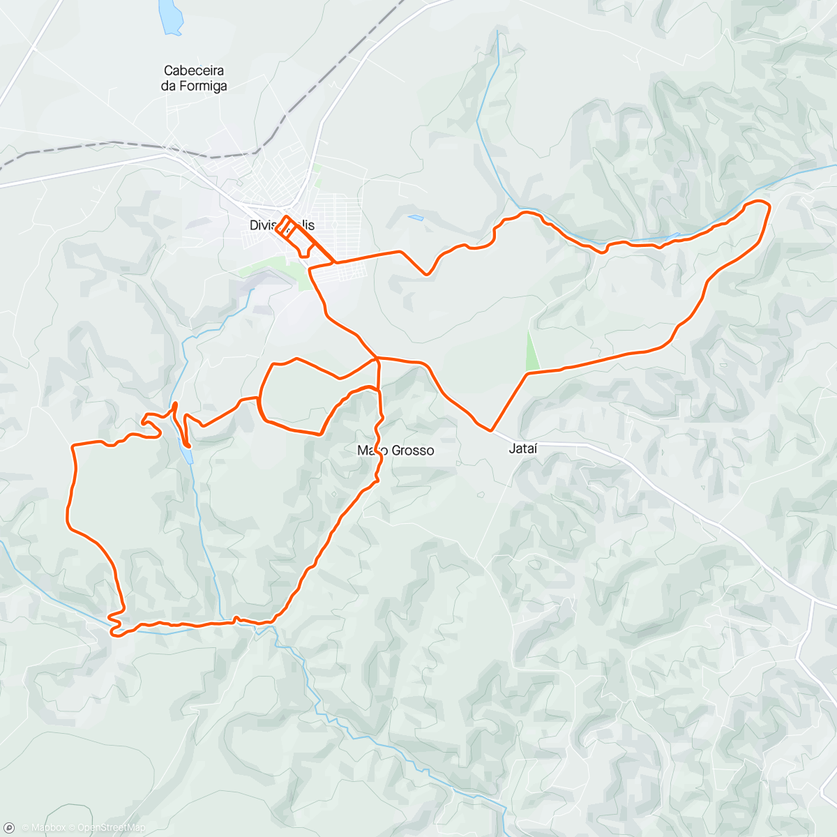 Map of the activity, 6º Passeio Ciclístico de Divisópolis
