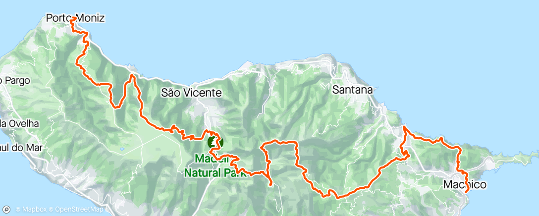 Mapa de la actividad, Madeira Island Ultra Trail (MIUT) 115