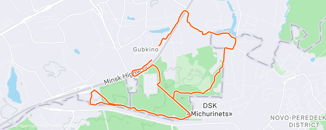 Map of the activity, Трейлраннинг (утро)