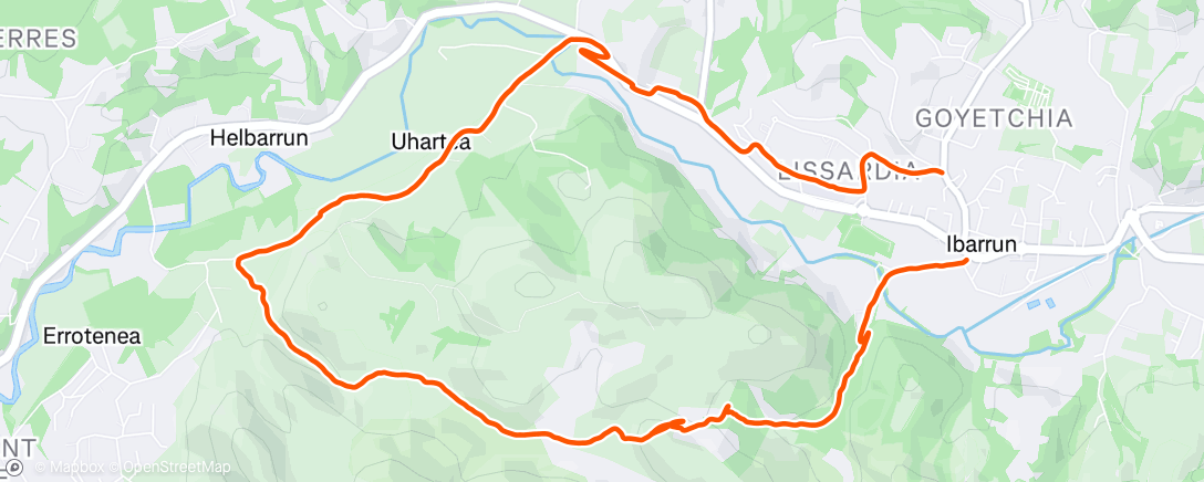 Map of the activity, Canyoning