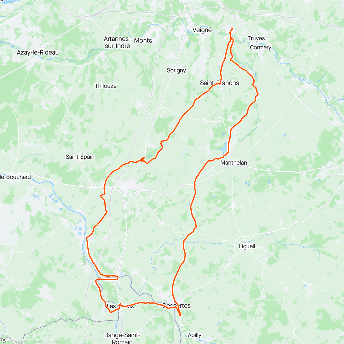 Map of the activity, Indre-et-Loire-et-Vienne-et-Creuse
