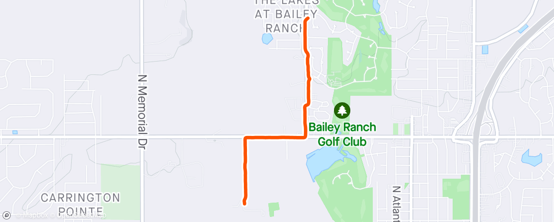 Map of the activity, Lunch Run w/Nelly to Waggin Trail Dog Park and Trails
