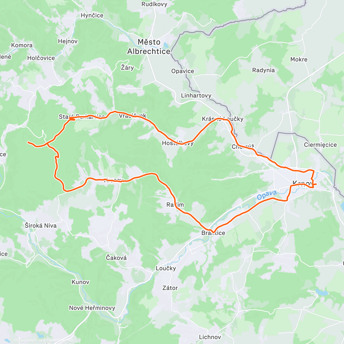 Map of the activity, Na Kamennou boudu🚴🏻‍♂️
