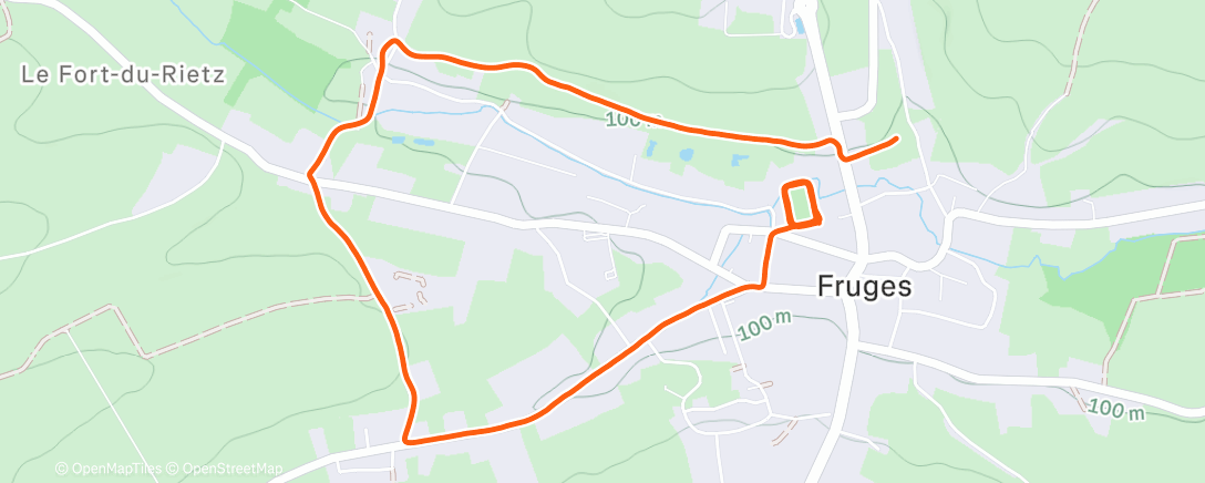 Карта физической активности (Séance fractionné 2x(8x300m) avec 50s de recup et 3min entre les séries. 👍👌😉💪🏃‍♂️)